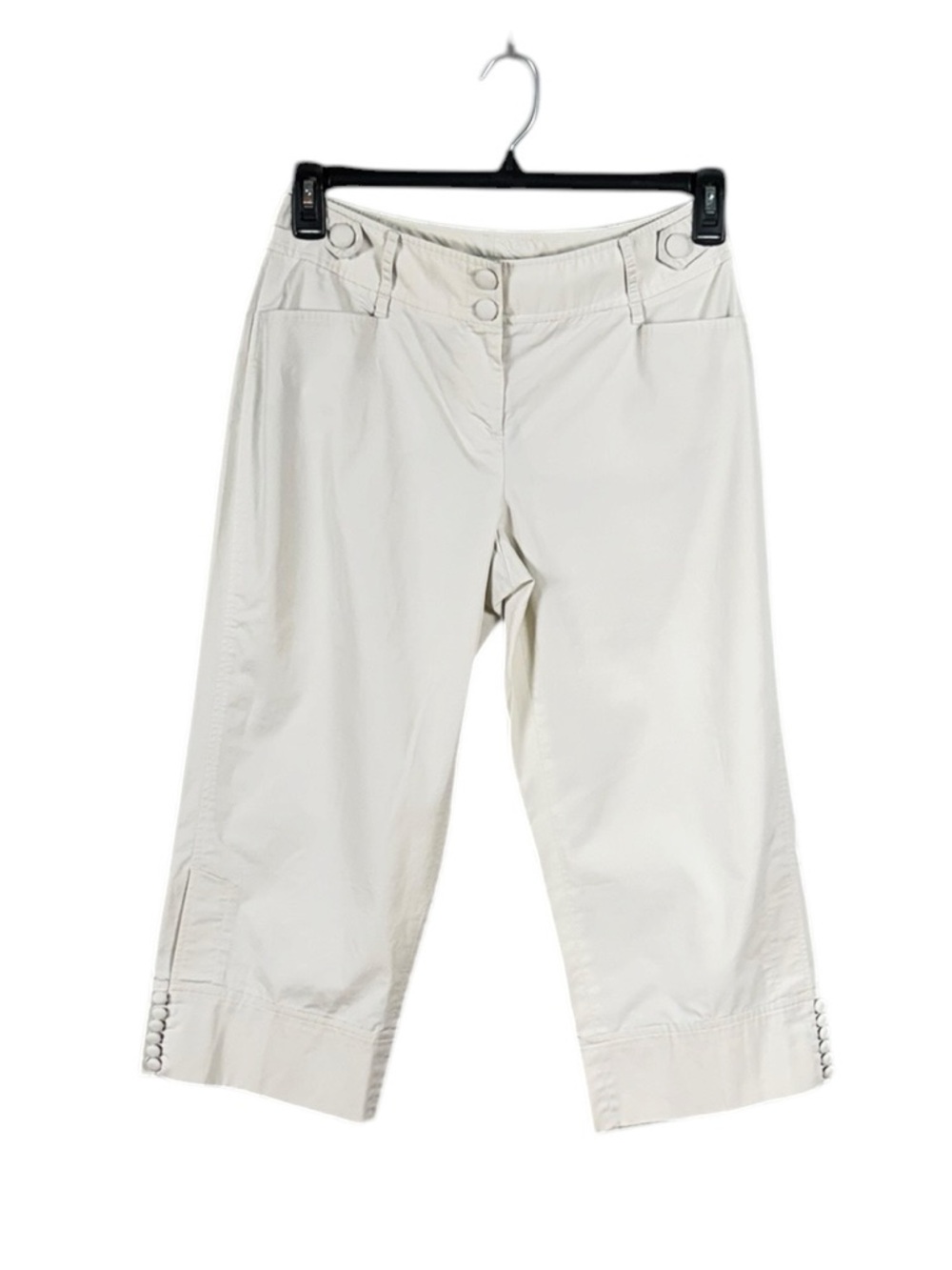 Loft Womens Julie Capri Pants Size 4 Capsule Staple Preppy Coastal Cream Beach